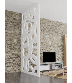 Claustra en bois abstraction radiante, sur-mesure
