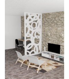 Claustra en bois abstraction radiante, sur-mesure